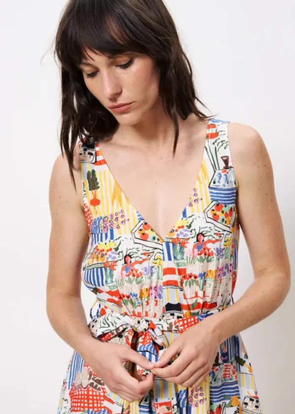 Frnch Dresses<Achouak Dress (White/Multicoloured)