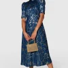 Closet Occasionwear<AISLING TIE BACK A-LINE MIDI DRESS (NAVY/GOLD)