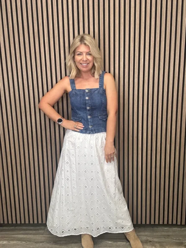 Vila Skirts<Alina High Waisted Maxi Skirt (Cloud Dancer)