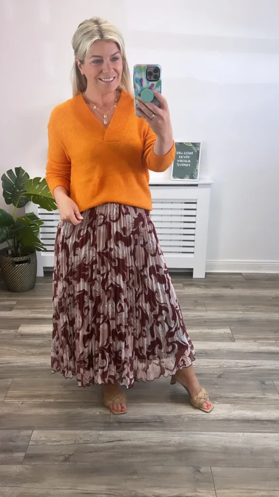 Ichi Jumpers & Cardigans<Amara V-Neck Jumper (Orange Pepper)