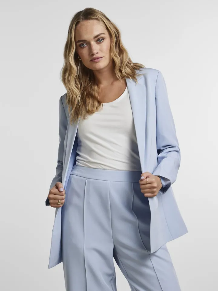 amelia_oversized_blazer_k_1.webp Pieces Coats | Blazers<Amelia Oversized Blazer (Kentucky Blue)