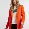 Pieces Blazers<Amelia Oversized Blazer (Tangerine Tango)