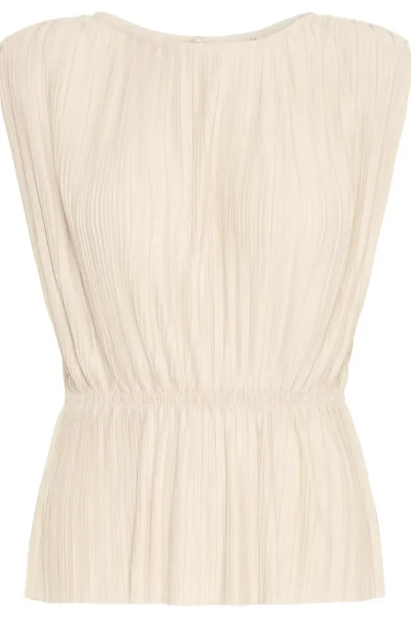 Ichi Co-Ords<Ana Plisse Sleeveless Top (Almond Milk)