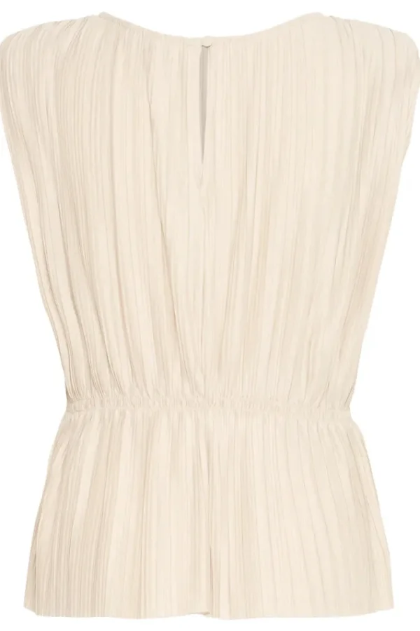 Ichi Co-Ords<Ana Plisse Sleeveless Top (Almond Milk)