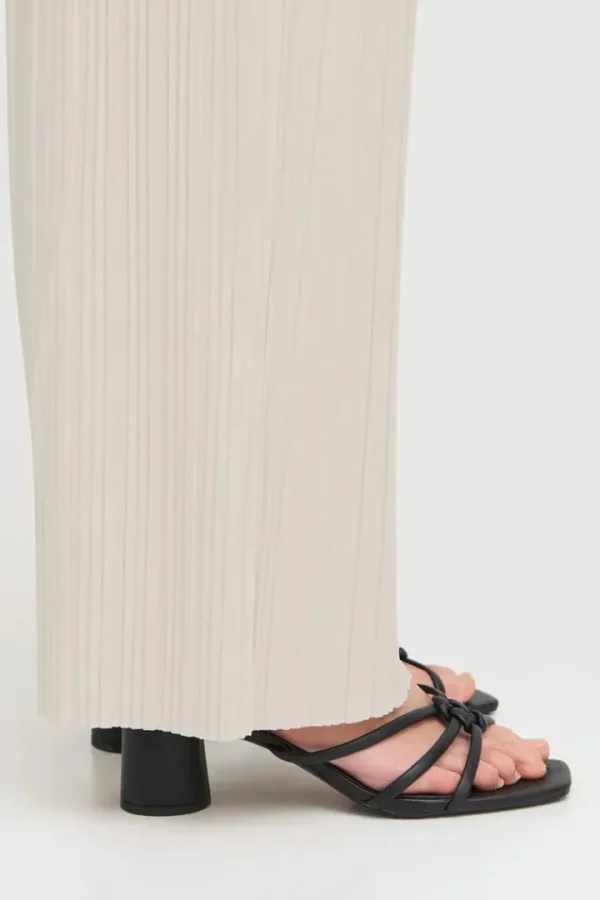 Ichi Pants | Co-Ords<Ana Wide Leg Plisse Pants (Almond Milk)