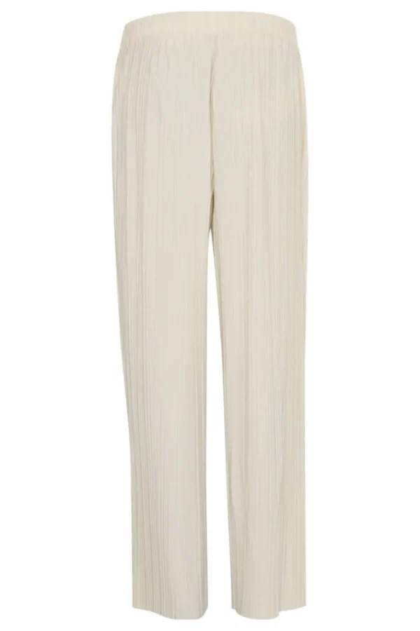 Ichi Pants | Co-Ords<Ana Wide Leg Plisse Pants (Almond Milk)