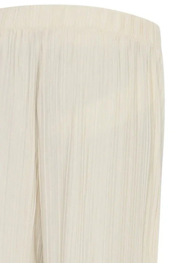 Ichi Pants | Co-Ords<Ana Wide Leg Plisse Pants (Almond Milk)