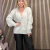 Starla Jumpers & Cardigans<Anastasia Knit Cardigan (Light Grey)