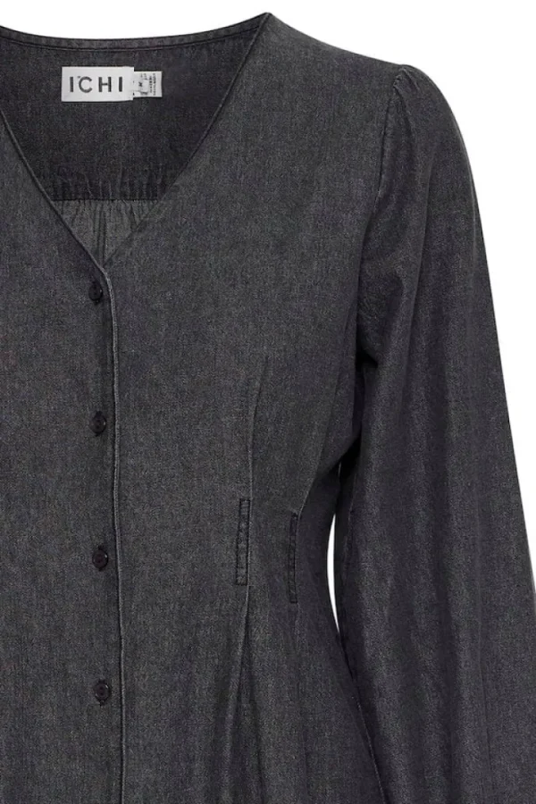 Ichi Dresses<Annabelle Denim Dress (Washed Black)