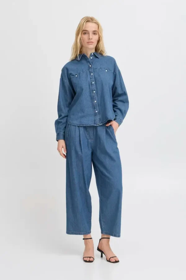 Ichi Pants | Jeans<Archer Wide Leg Jeans (Washed Medium )