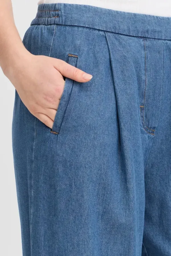 Ichi Pants | Jeans<Archer Wide Leg Jeans (Washed Medium )