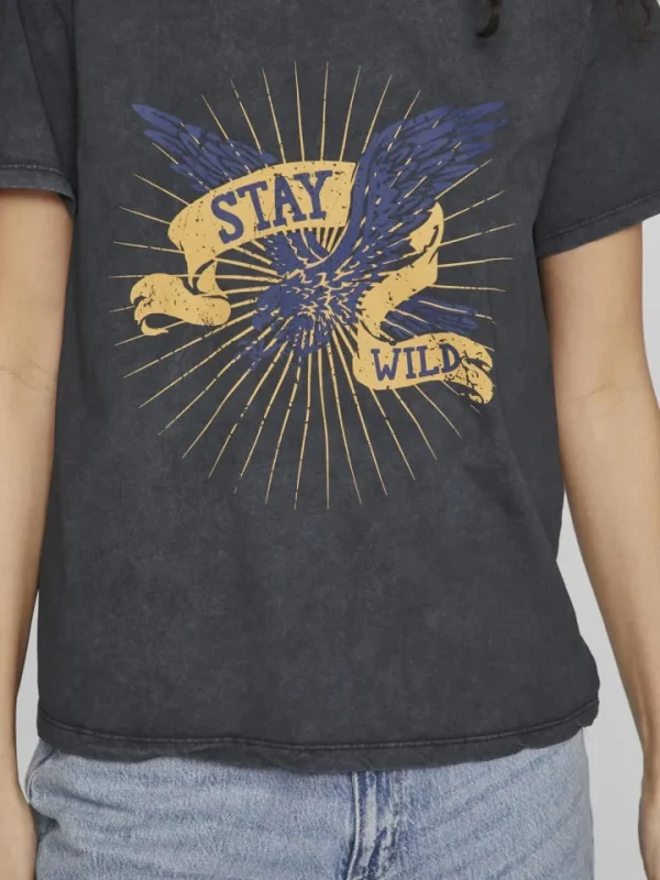 Vila T-Shirts<Arlow Slogan T-Shirt (Black)