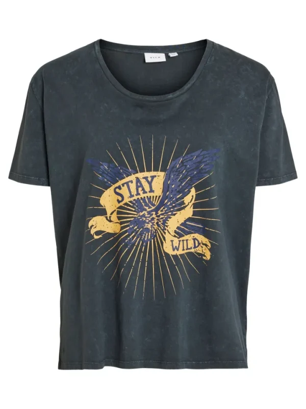 Vila T-Shirts<Arlow Slogan T-Shirt (Black)
