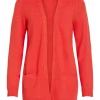 Vila Jumpers & Cardigans<Ashley Open Knit Cardigan (Barbados Cherry)