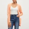Vila Jumpers & Cardigans<Ashley Open Knit Cardigan (Tangerine)