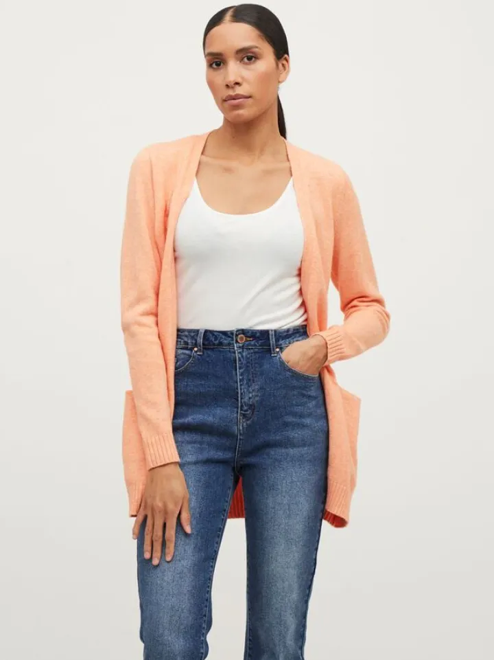 ashley_open_knit_cardigan_0-11.webp Vila Jumpers & Cardigans<Ashley Open Knit Cardigan (Tangerine)