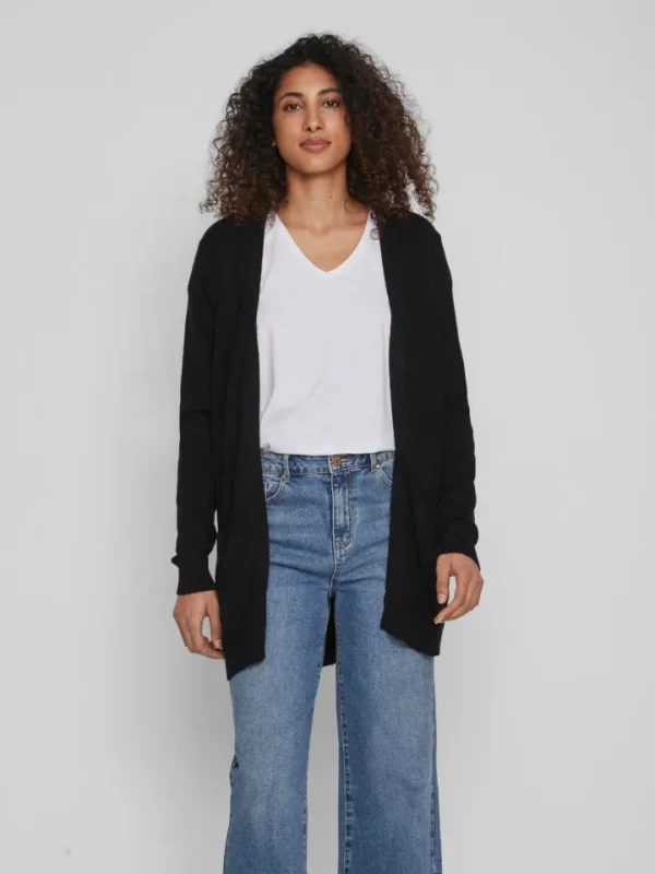 Vila Jumpers & Cardigans<Ashley Open Knit Cardigan (Black)