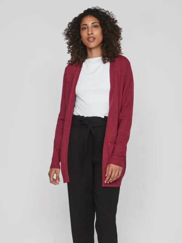 Vila Jumpers & Cardigans<ASHLEY OPEN KNIT CARDIGAN (BEET RED)