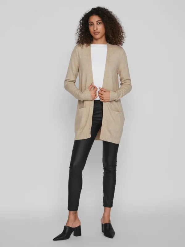 Vila Jumpers & Cardigans<Ashley Open Knit Cardigan (Natural Melange)