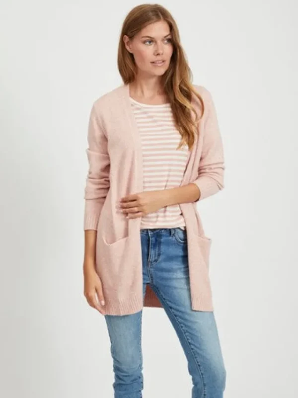 Vila Jumpers & Cardigans<ASHLEY OPEN KNIT CARDIGAN (MISTY ROSE)