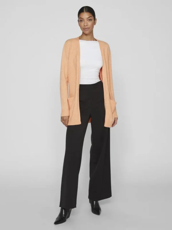 Vila Jumpers & Cardigans<Ashley Open Knit Cardigan (Shell Coral/Light Melange)