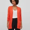 Vila Jumpers & Cardigans<Ashley Open Knit Cardigan (Tigerlily/DARK MELANGE)