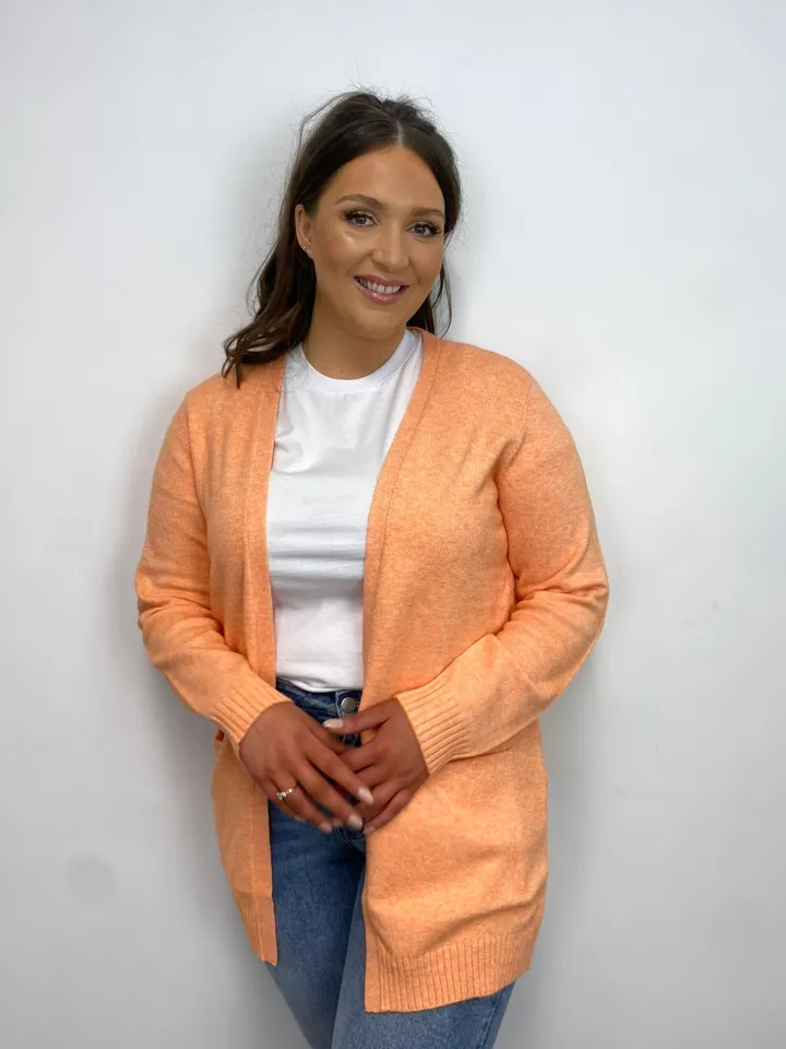 ashley_open_knit_cardigan_1-11.webp Vila Jumpers & Cardigans<Ashley Open Knit Cardigan (Tangerine)