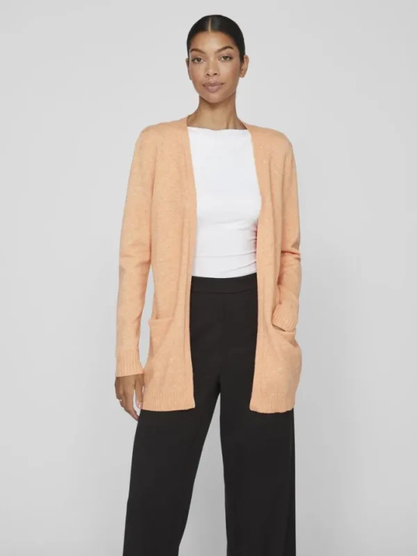 Vila Jumpers & Cardigans<Ashley Open Knit Cardigan (Shell Coral/Light Melange)