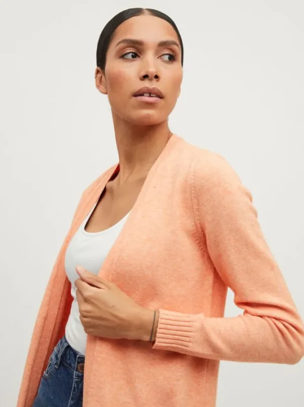Vila Jumpers & Cardigans<Ashley Open Knit Cardigan (Tangerine)