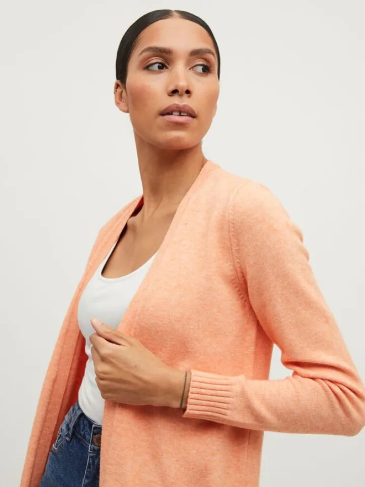 ashley_open_knit_cardigan_2-10.webp Vila Jumpers & Cardigans<Ashley Open Knit Cardigan (Tangerine)