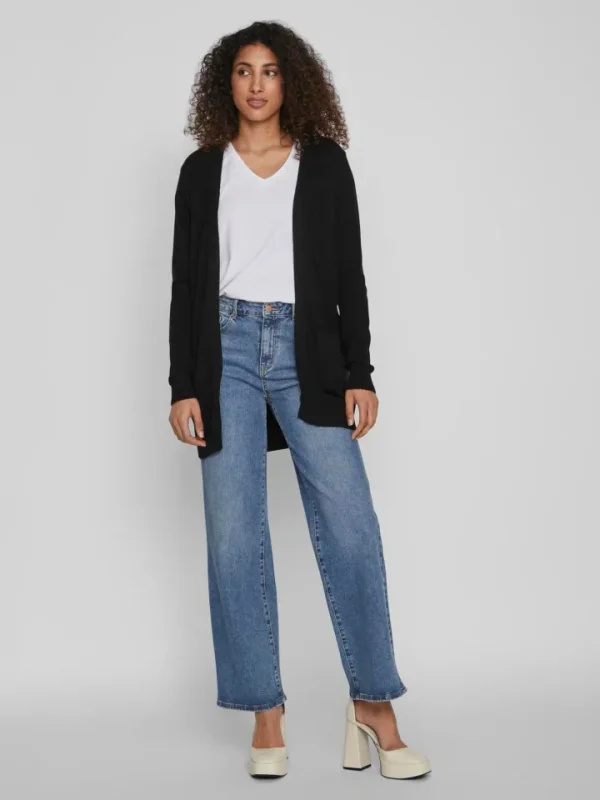 Vila Jumpers & Cardigans<Ashley Open Knit Cardigan (Black)