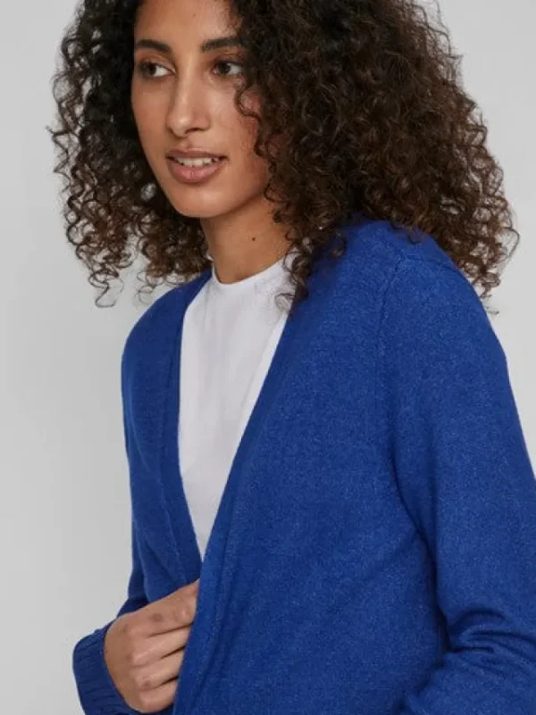Vila Jumpers & Cardigans<ASHLEY OPEN KNIT CARDIGAN (FRENCH BLUE/ DARK MELAN)
