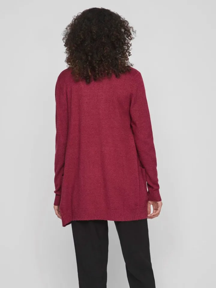 ashley_open_knit_cardigan_3-4.webp Vila Jumpers & Cardigans<ASHLEY OPEN KNIT CARDIGAN (BEET RED)