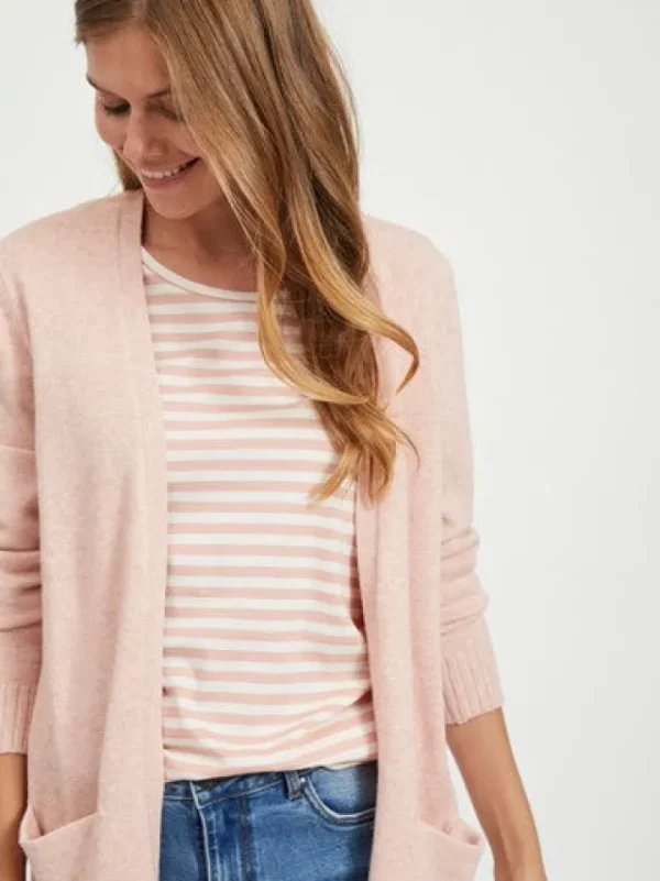 Vila Jumpers & Cardigans<ASHLEY OPEN KNIT CARDIGAN (MISTY ROSE)