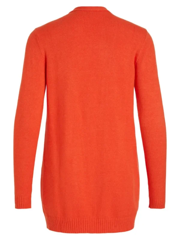 Vila Jumpers & Cardigans<Ashley Open Knit Cardigan (Tigerlily/DARK MELANGE)