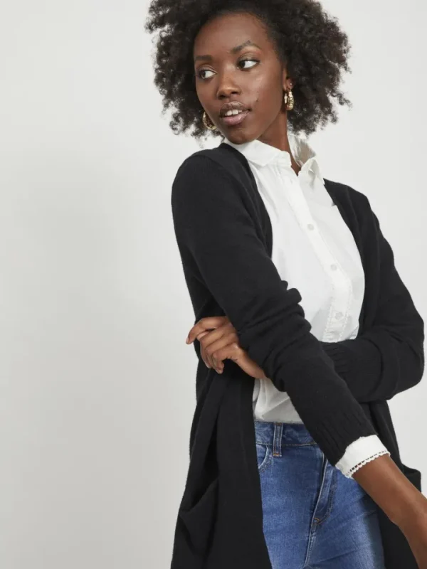 Vila Jumpers & Cardigans<Ashley Open Knit Cardigan (Black)