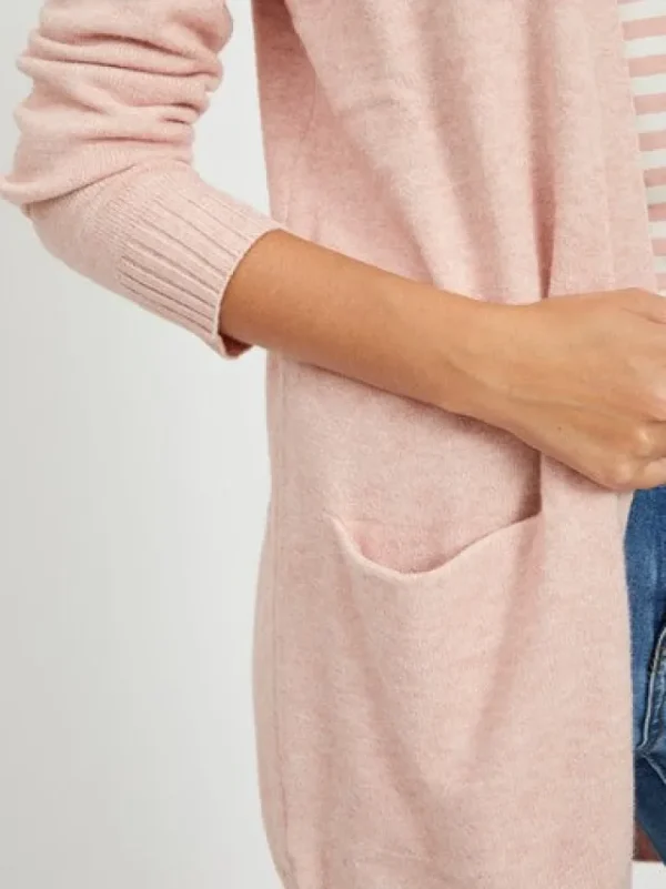 Vila Jumpers & Cardigans<ASHLEY OPEN KNIT CARDIGAN (MISTY ROSE)