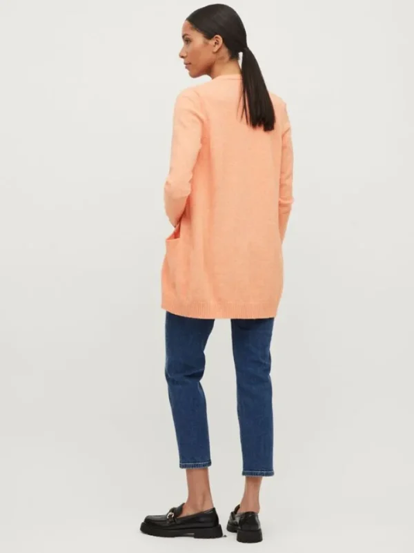 Vila Jumpers & Cardigans<Ashley Open Knit Cardigan (Tangerine)