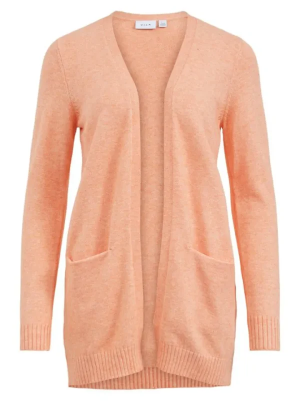 Vila Jumpers & Cardigans<Ashley Open Knit Cardigan (Tangerine)