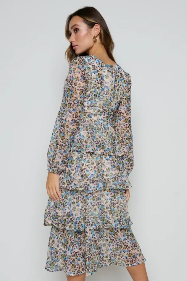 Pretty Lavish Occasionwear<Ashton Ruffle Midi Dress (Ditsy Floral)