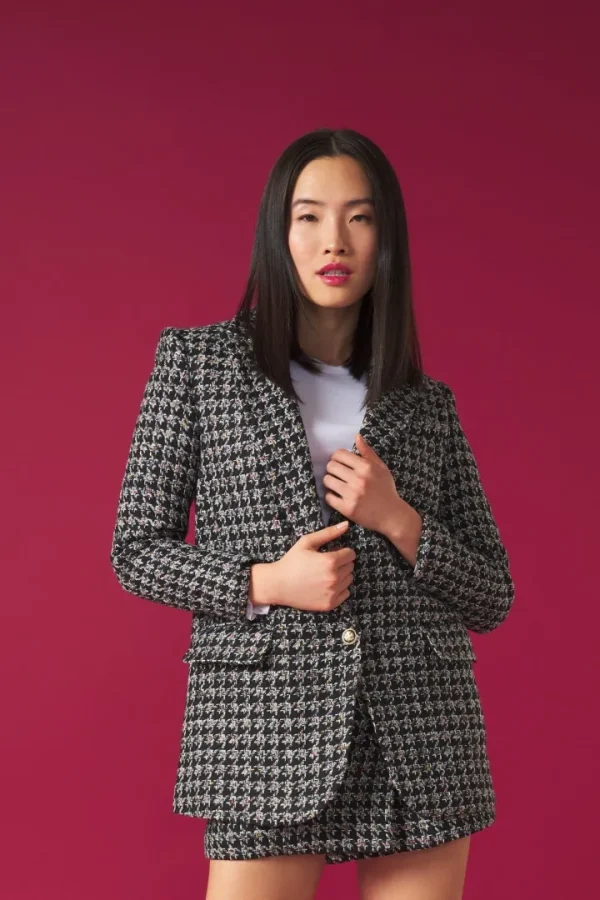 Minueto Jackets | Blazers<AUDREY BLAZER JACKET (GREY/MULTI)