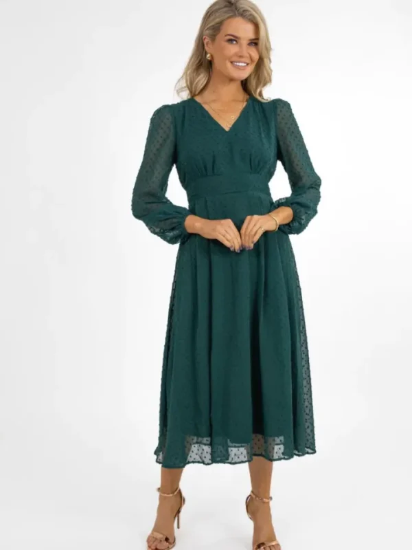 Kate & Pippa Occasionwear<AUDREY MIDI DRESS (GREEN)