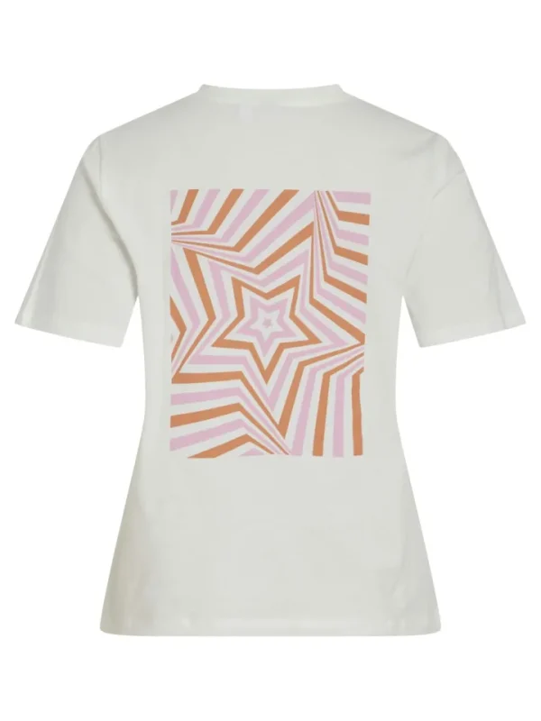 Vila T-Shirts<Ava T-Shirt (White/Pink/Orange Shine)