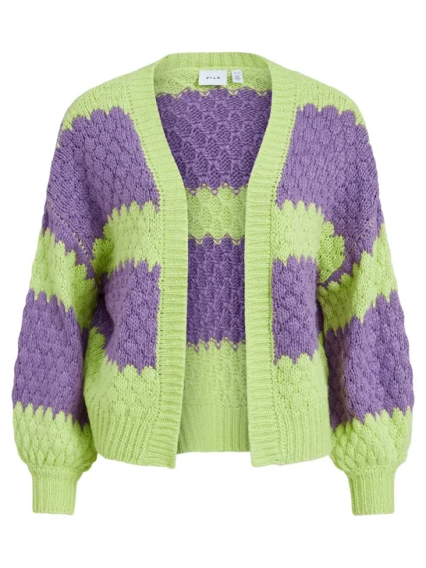 Vila Jumpers & Cardigans<Axia Cardigan (Amehyst & Lime)