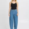 Ichi Pants | Jeans<Bailey Barrel leg Jeans (Medium Blue Washed)