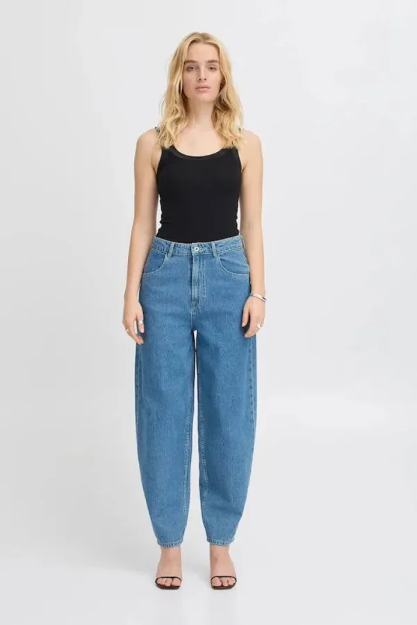 Ichi Pants | Jeans<Bailey Barrel leg Jeans (Medium Blue Washed)