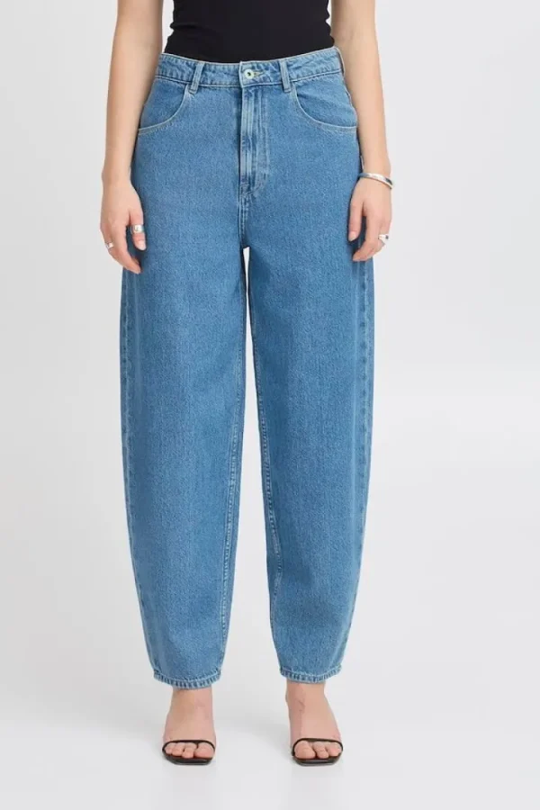 Ichi Pants | Jeans<Bailey Barrel leg Jeans (Medium Blue Washed)
