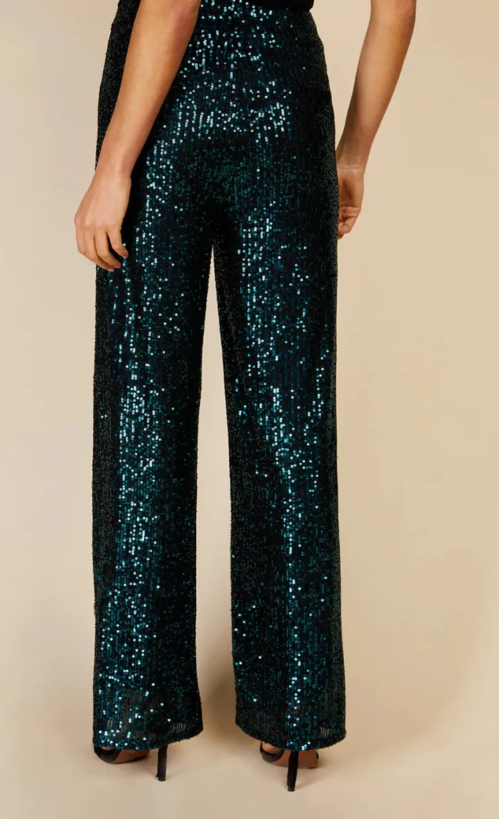 bailey_high_waisted_sequi_3.webp Little Mistress Pants<BAILEY HIGH WAISTED SEQUIN TROUSERS (GREEN)u