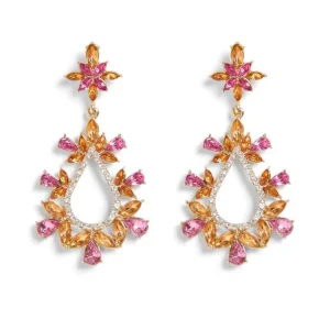 Vila Jewellery<BELLE BRIDAL EARRINGS (GOLD & ROSE)