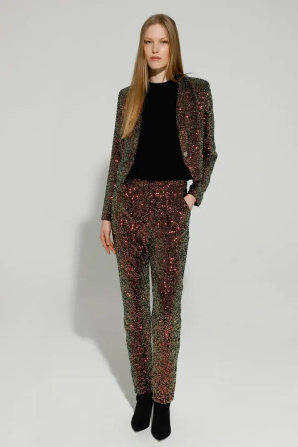 GoaGoa Pants<BENNY SEQUIN TROUSERS (EMERALD/BRONZE)